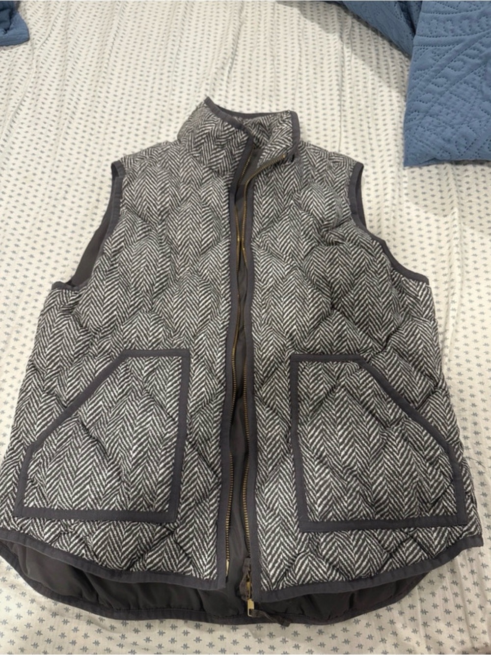 J. Crew Gray Herringbone Vest